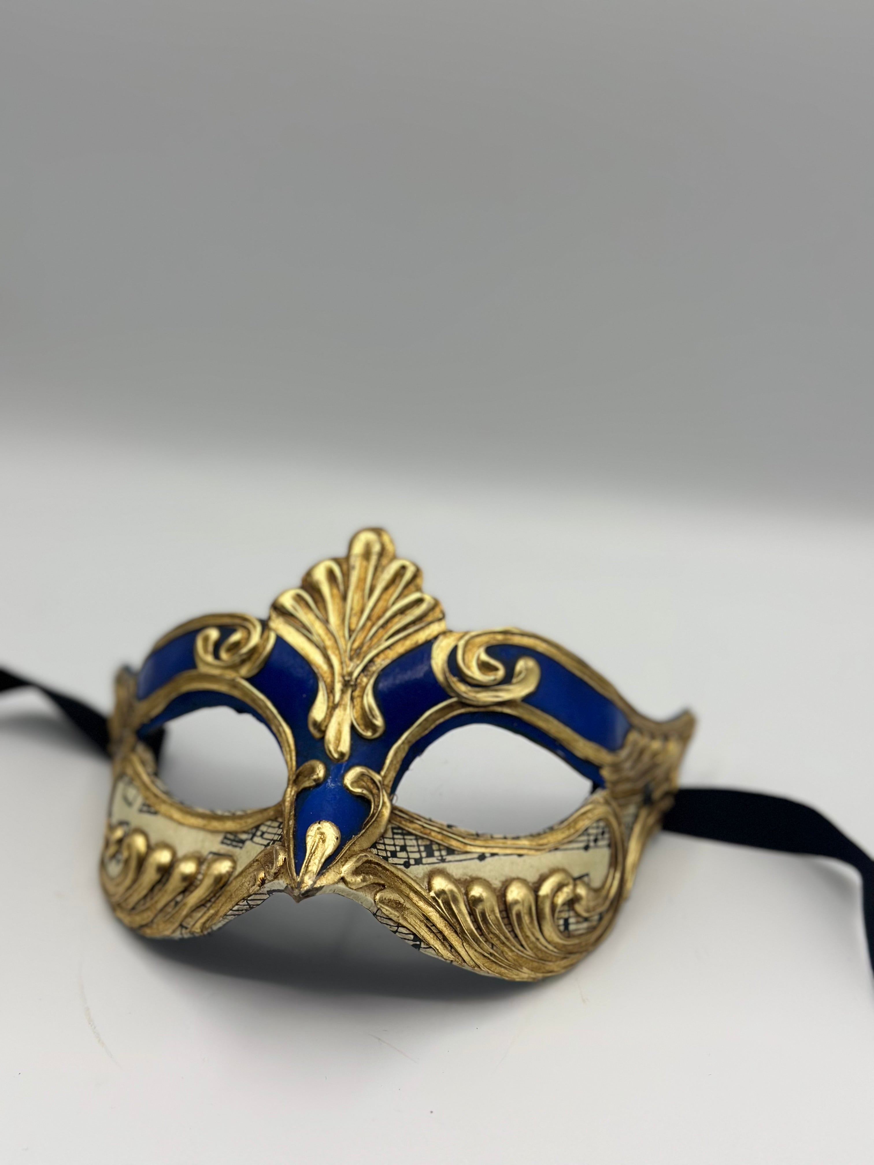 Masked ball mask in blue - Masquerade mask