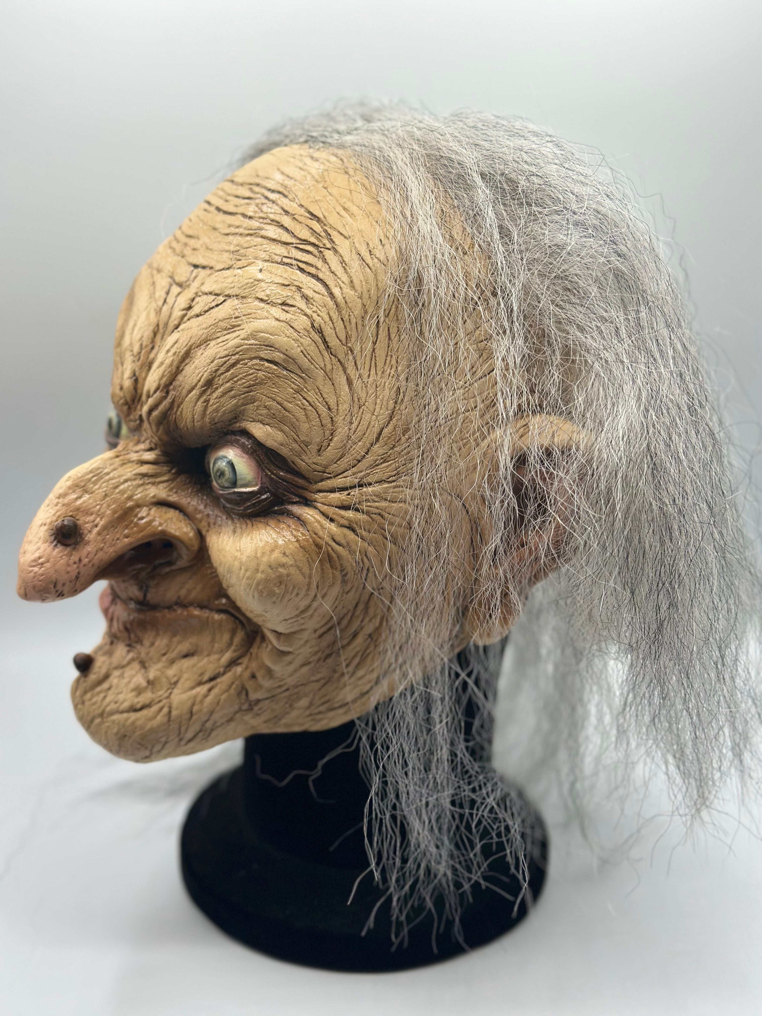 Scary witch mask with hair - Halloween mask witch - luxury Halloween mask