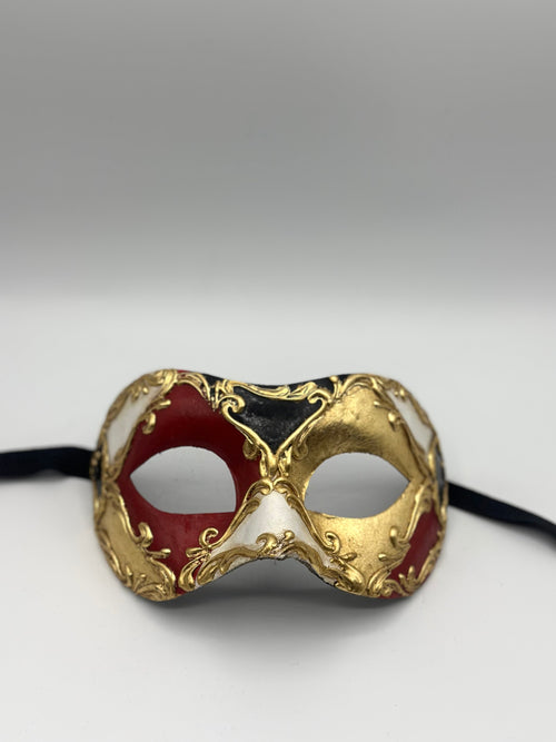 Baroque Masquerade Mask – Red/Black/Gold
