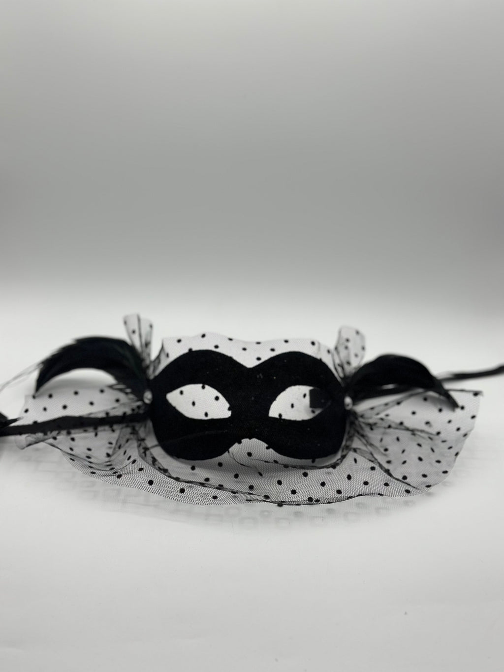 Costume mask in black with voile