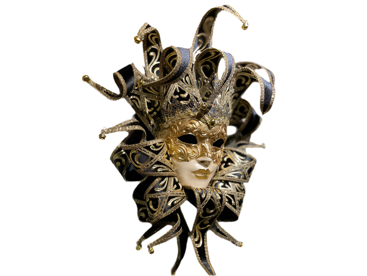 Jester mask in black velvet