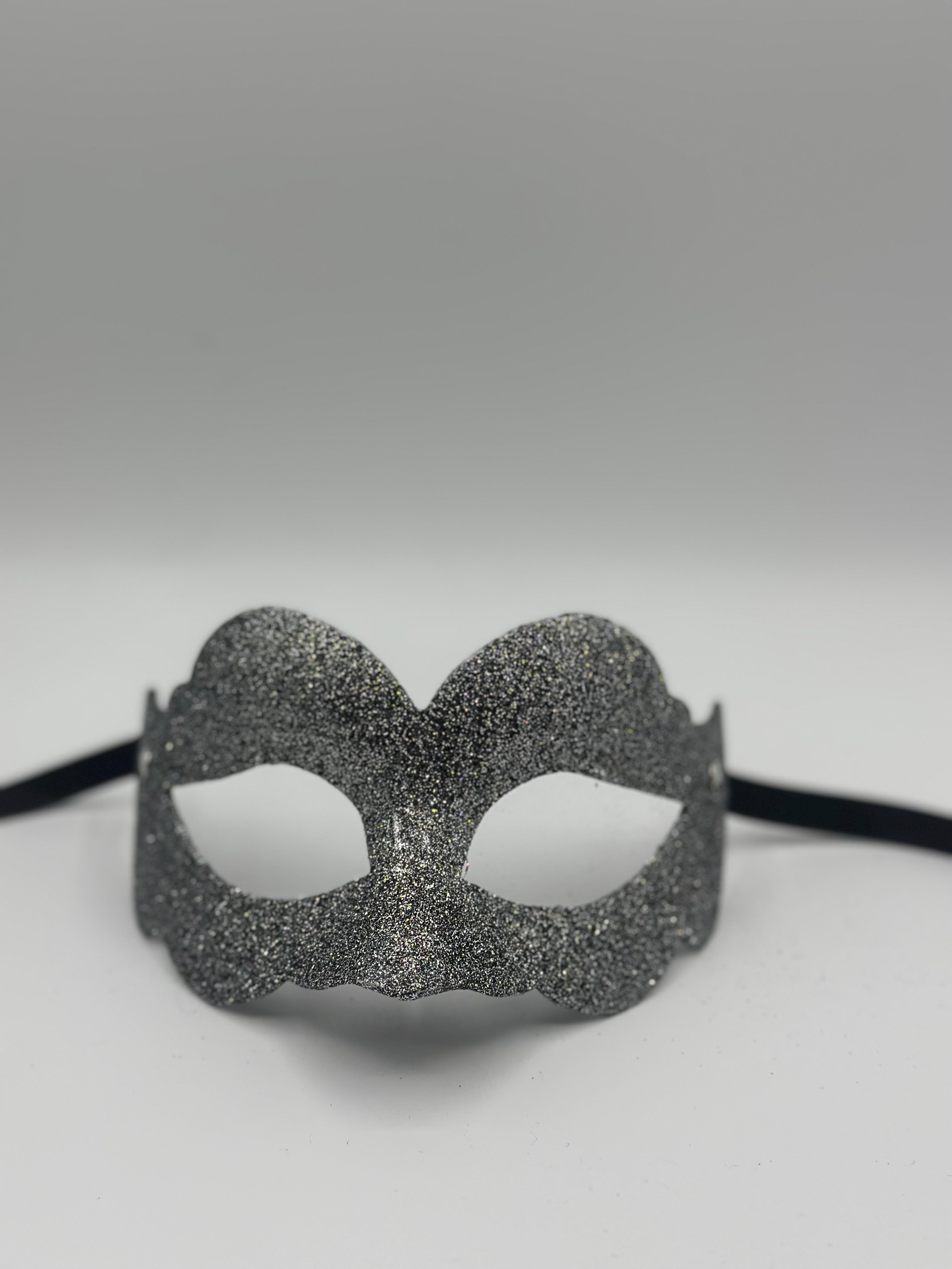 Silver mask glitter - Masquerade mask silver