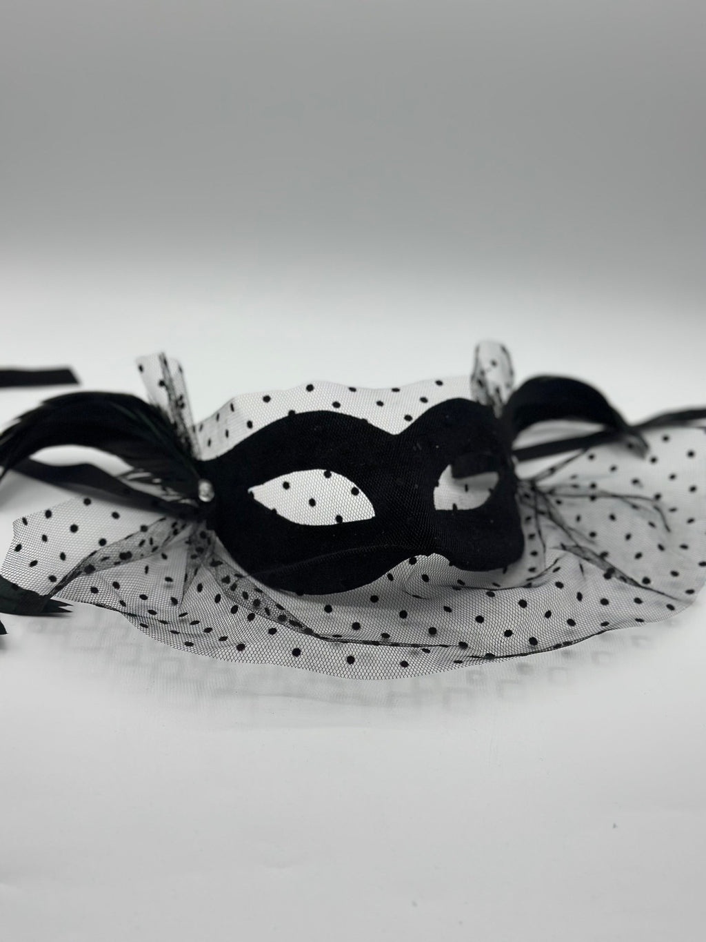 Costume mask in black with voile