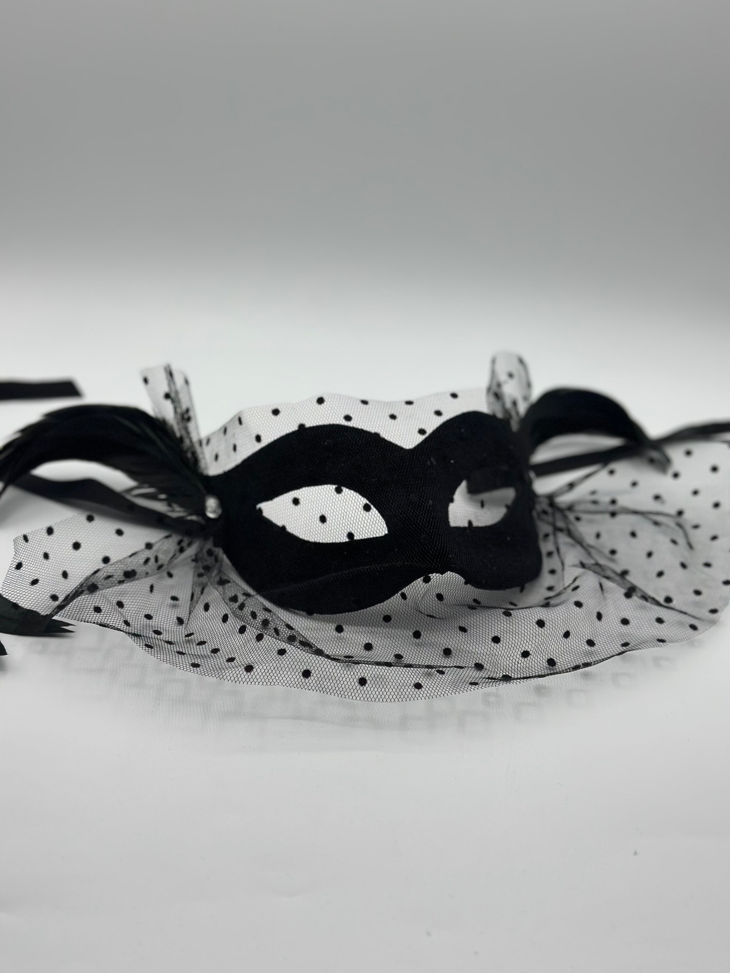 Costume mask in black with voile