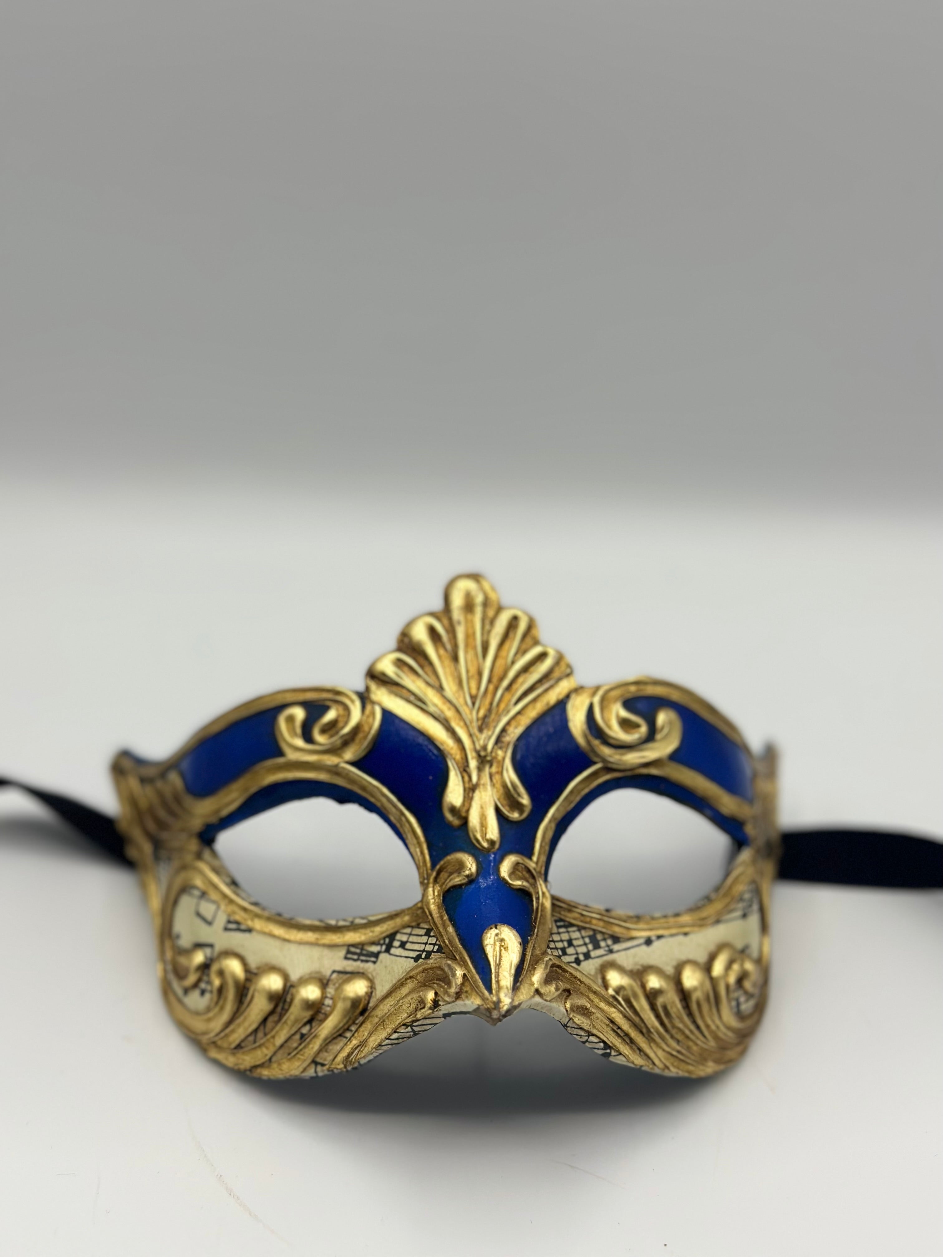 Masked ball mask in blue - Masquerade mask