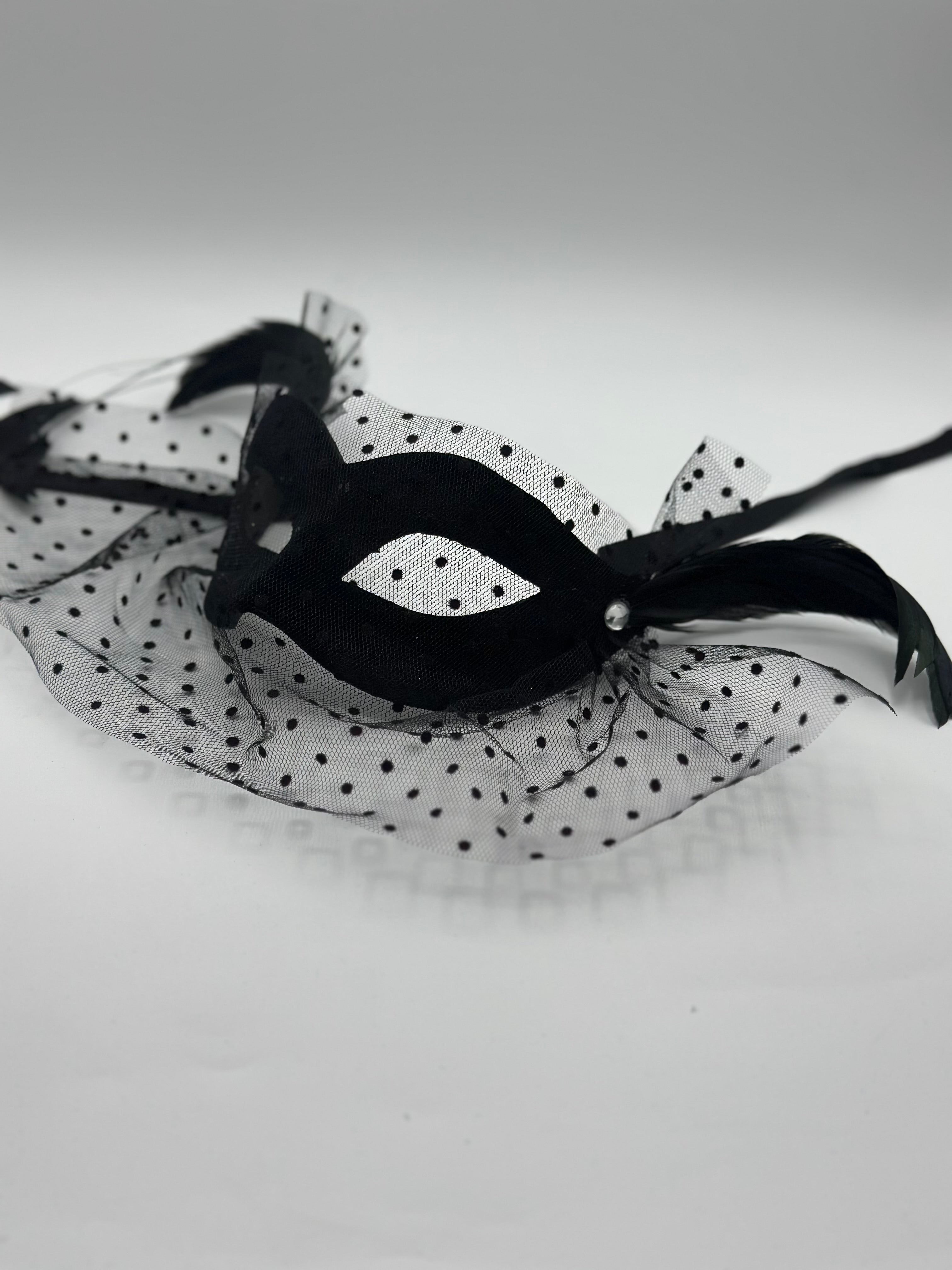 Costume mask in black with voile