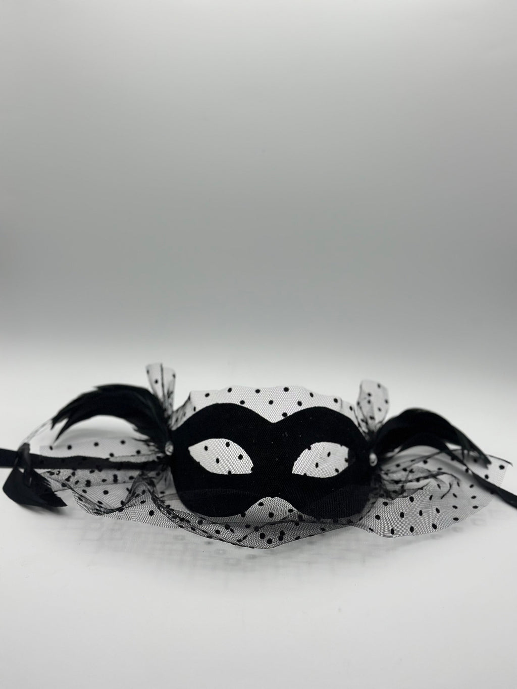 Costume mask in black with voile
