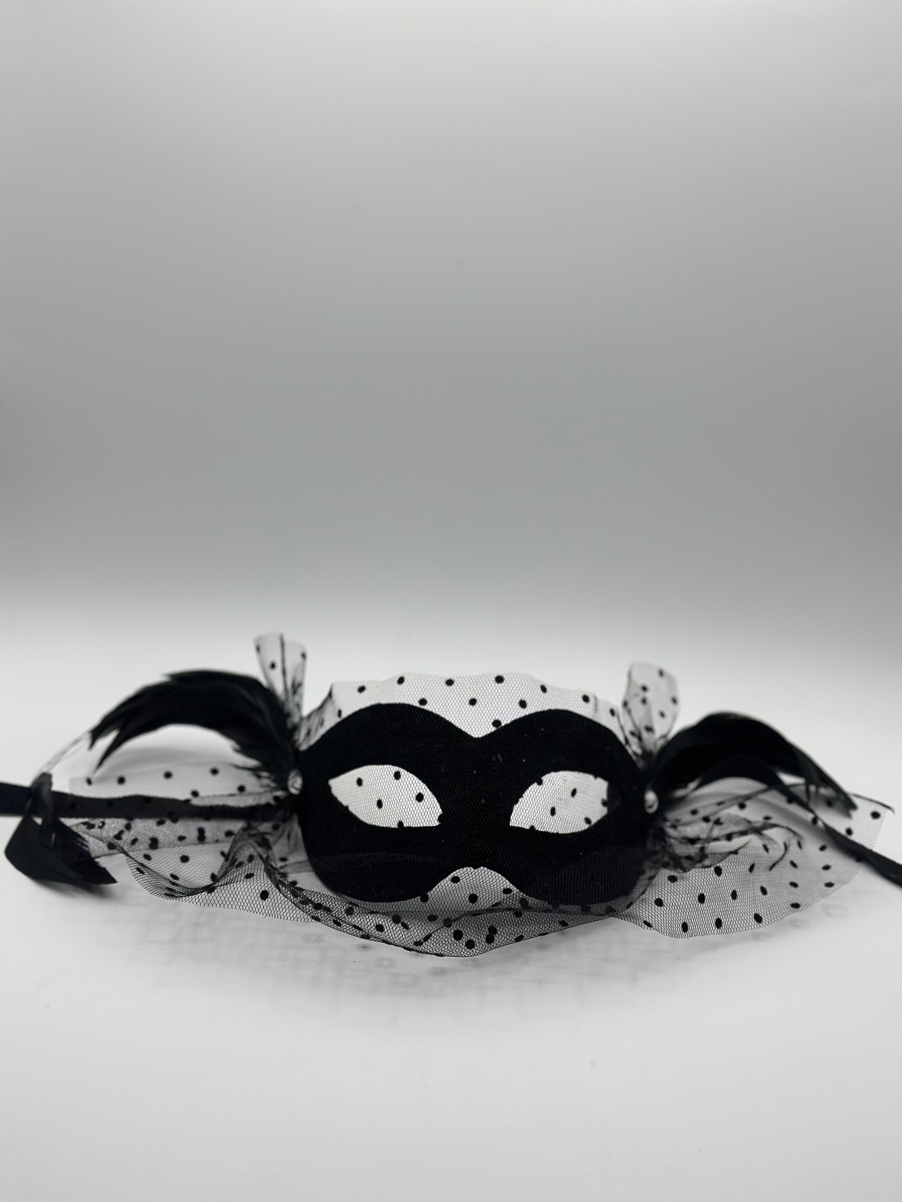 Costume mask in black with voile