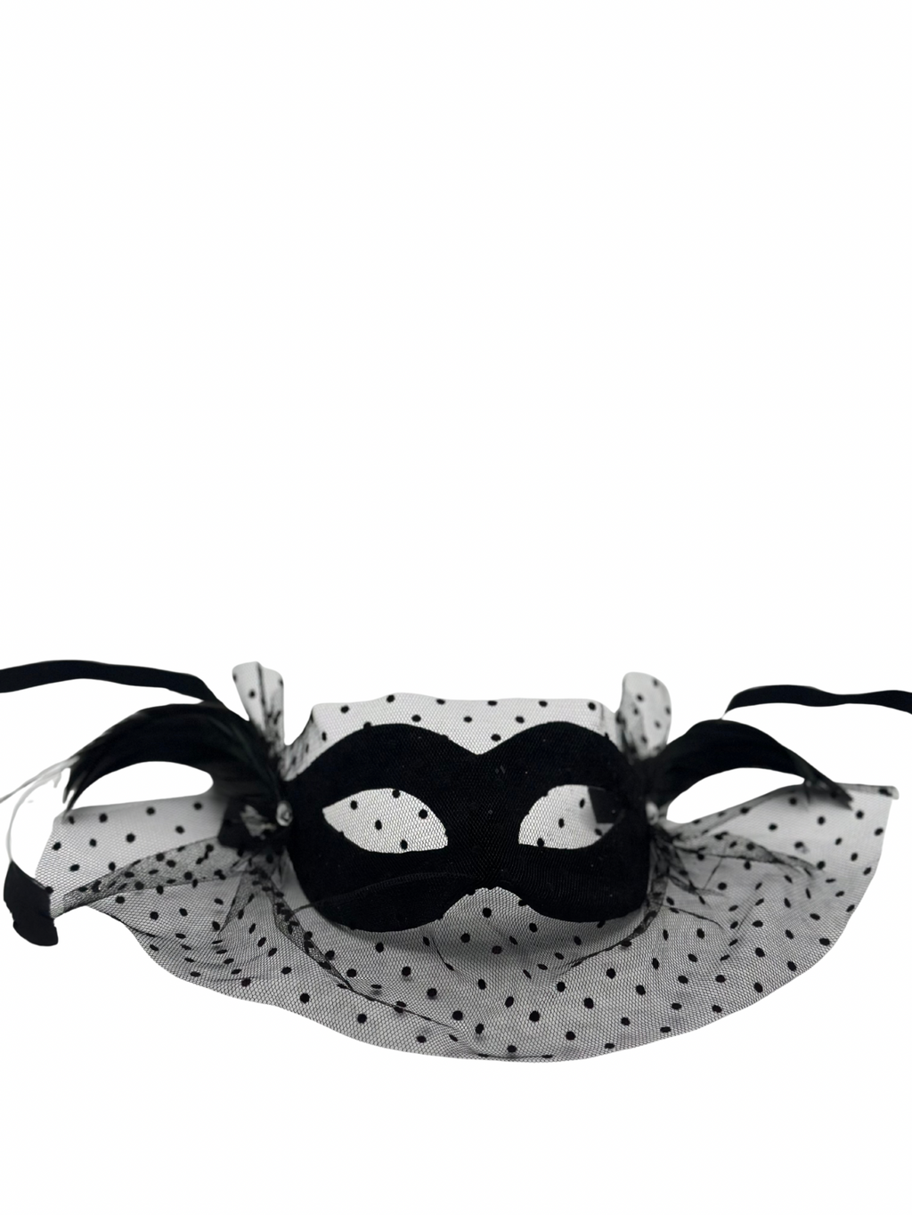 Costume mask in black with voile