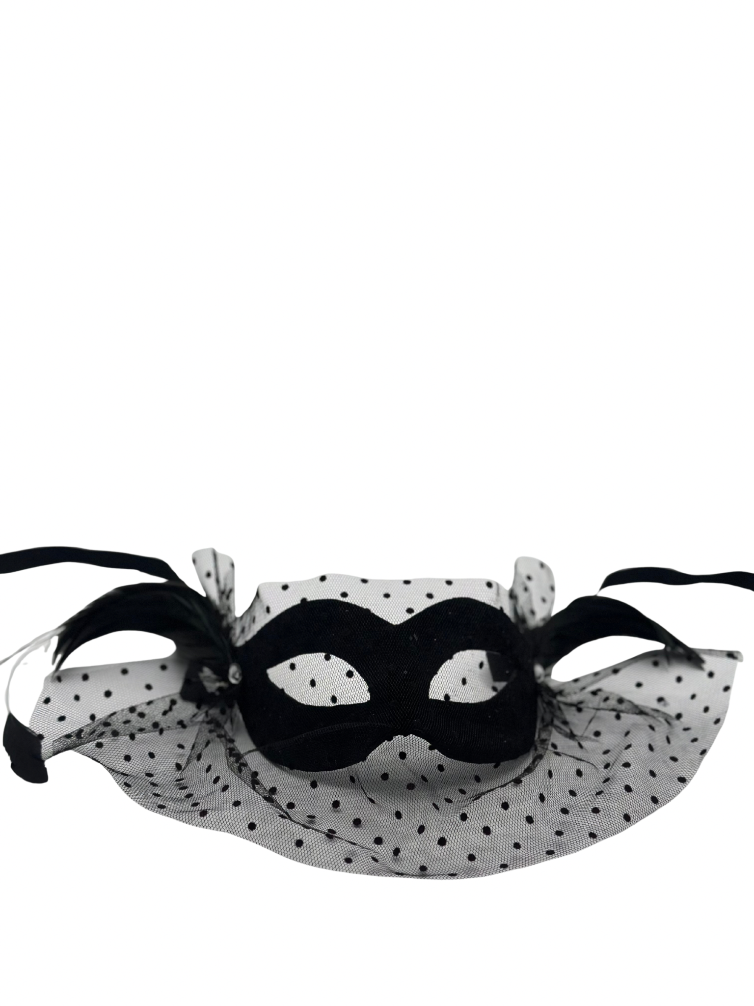 Costume mask in black with voile