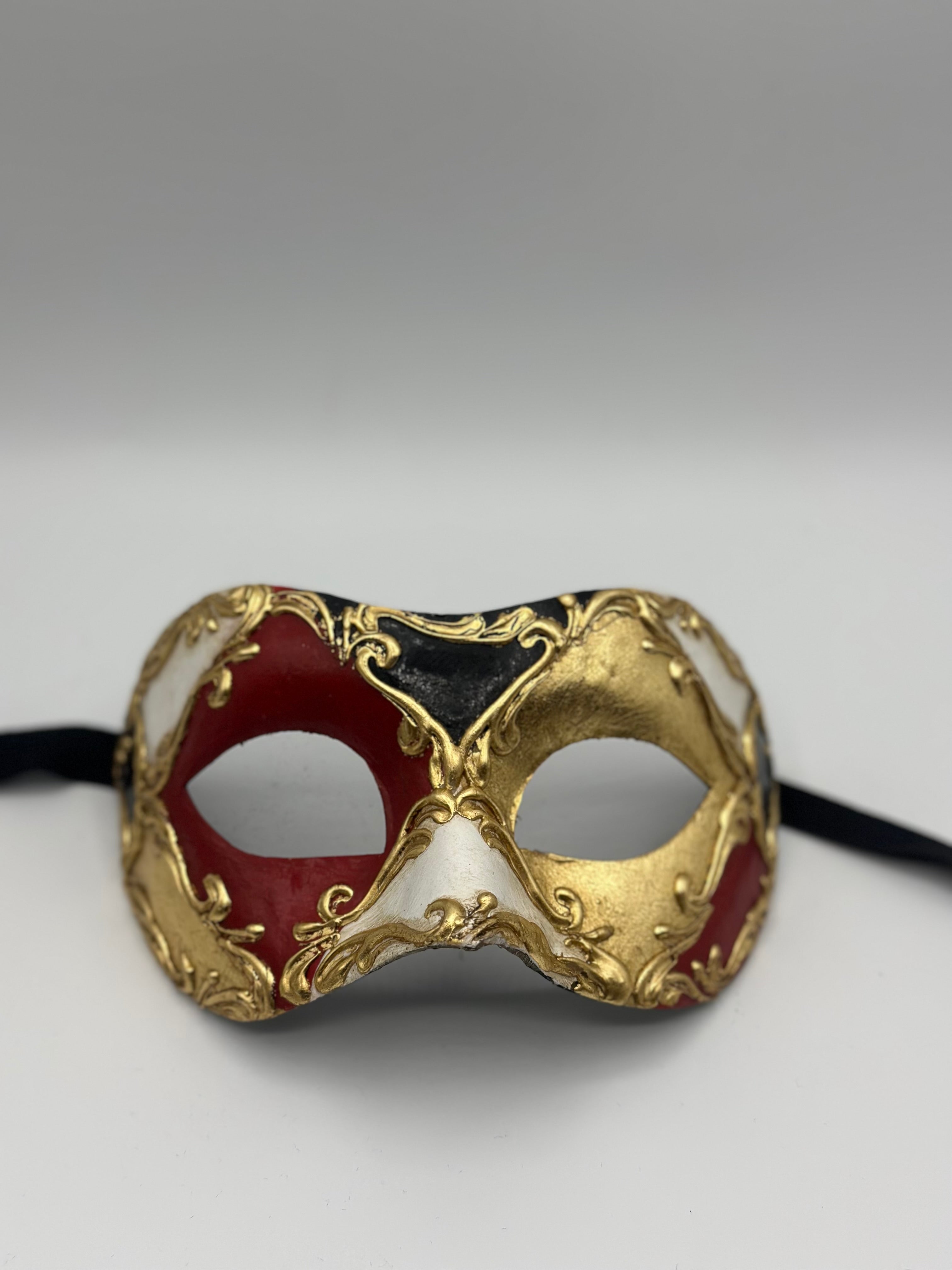 Baroque Masquerade Mask – Red/Black/Gold