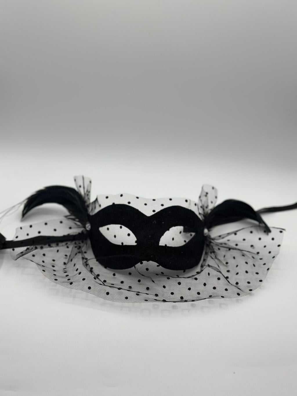 Costume mask in black with voile