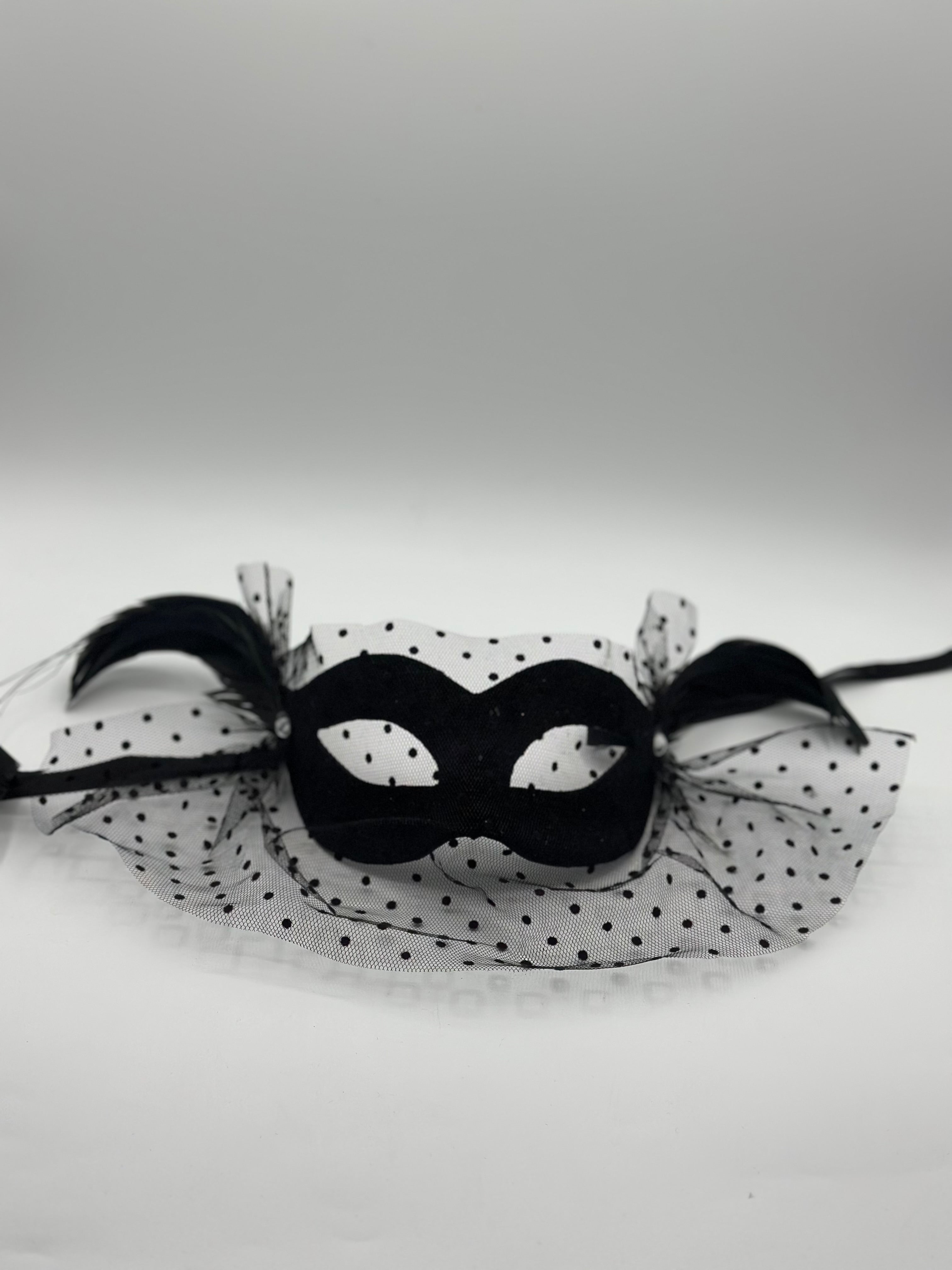 Costume mask in black with voile