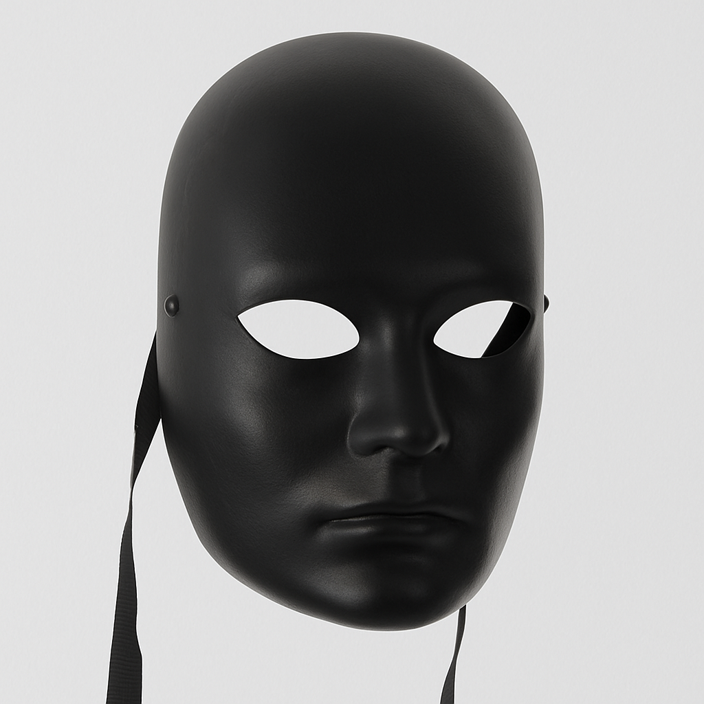 Black full-face mask - Black mask handmade