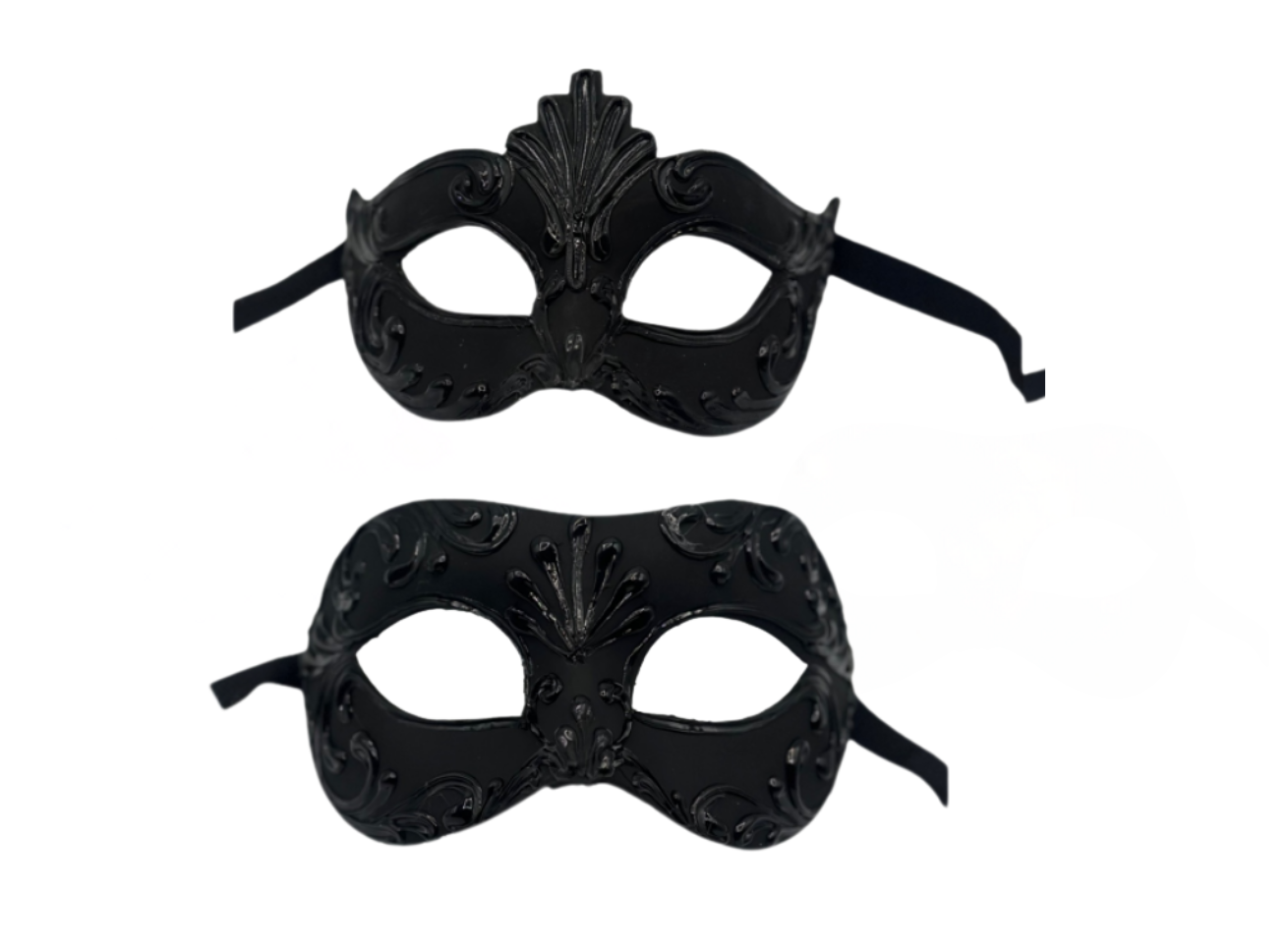 Black Venetian Couple Mask Set – Handcrafted Papier-Mâché Duo Masks for Masquerade & Events