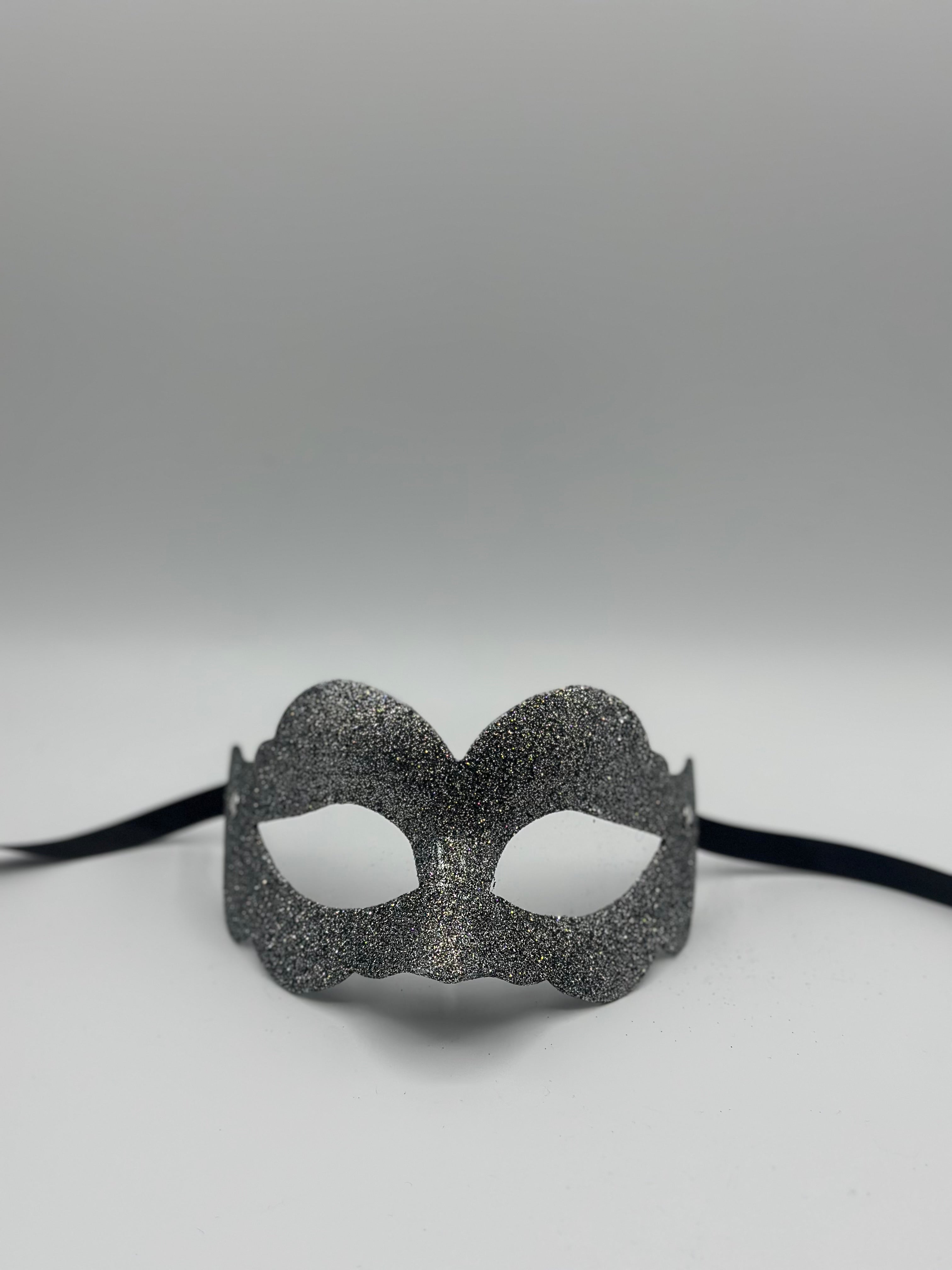 Silver mask glitter - Masquerade mask silver