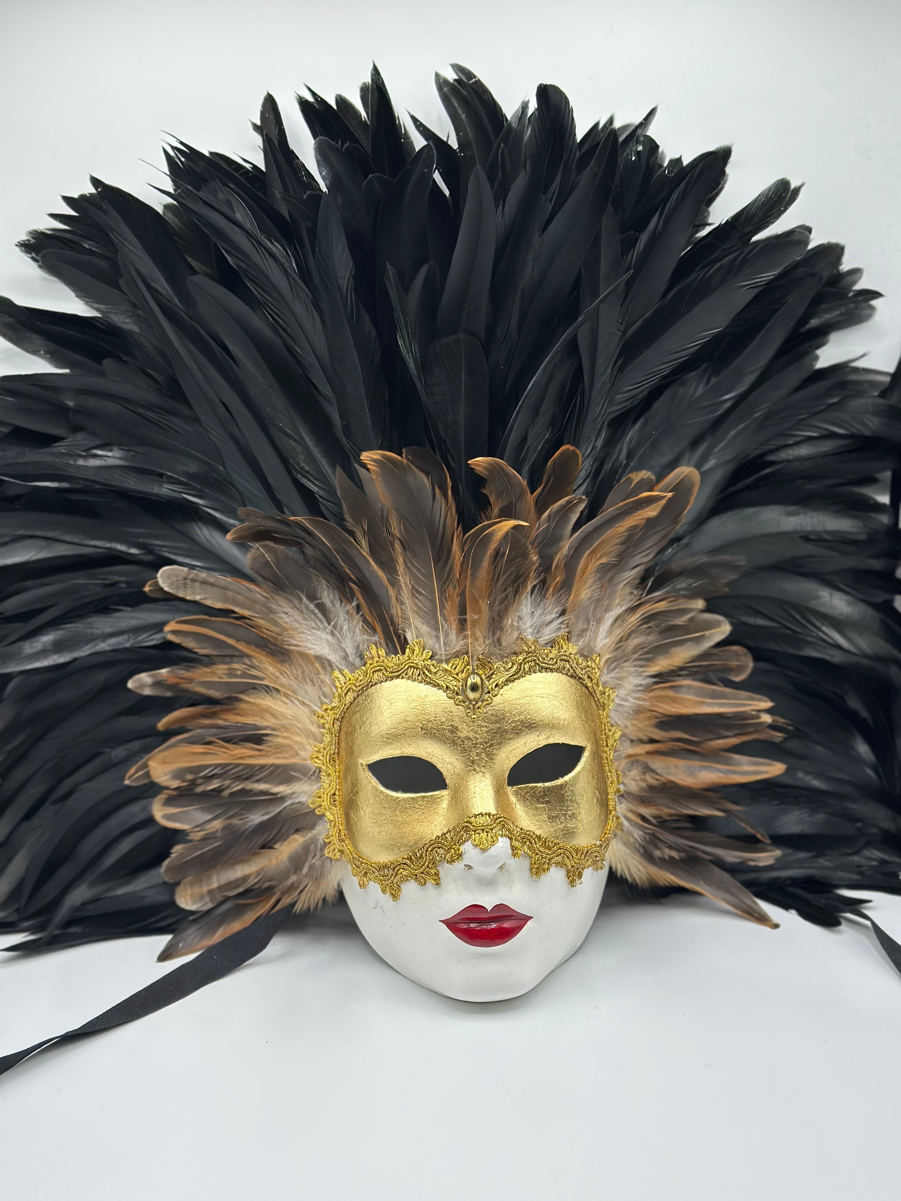 Eyes Wide Shut mask with feathers - Venetian mask woman