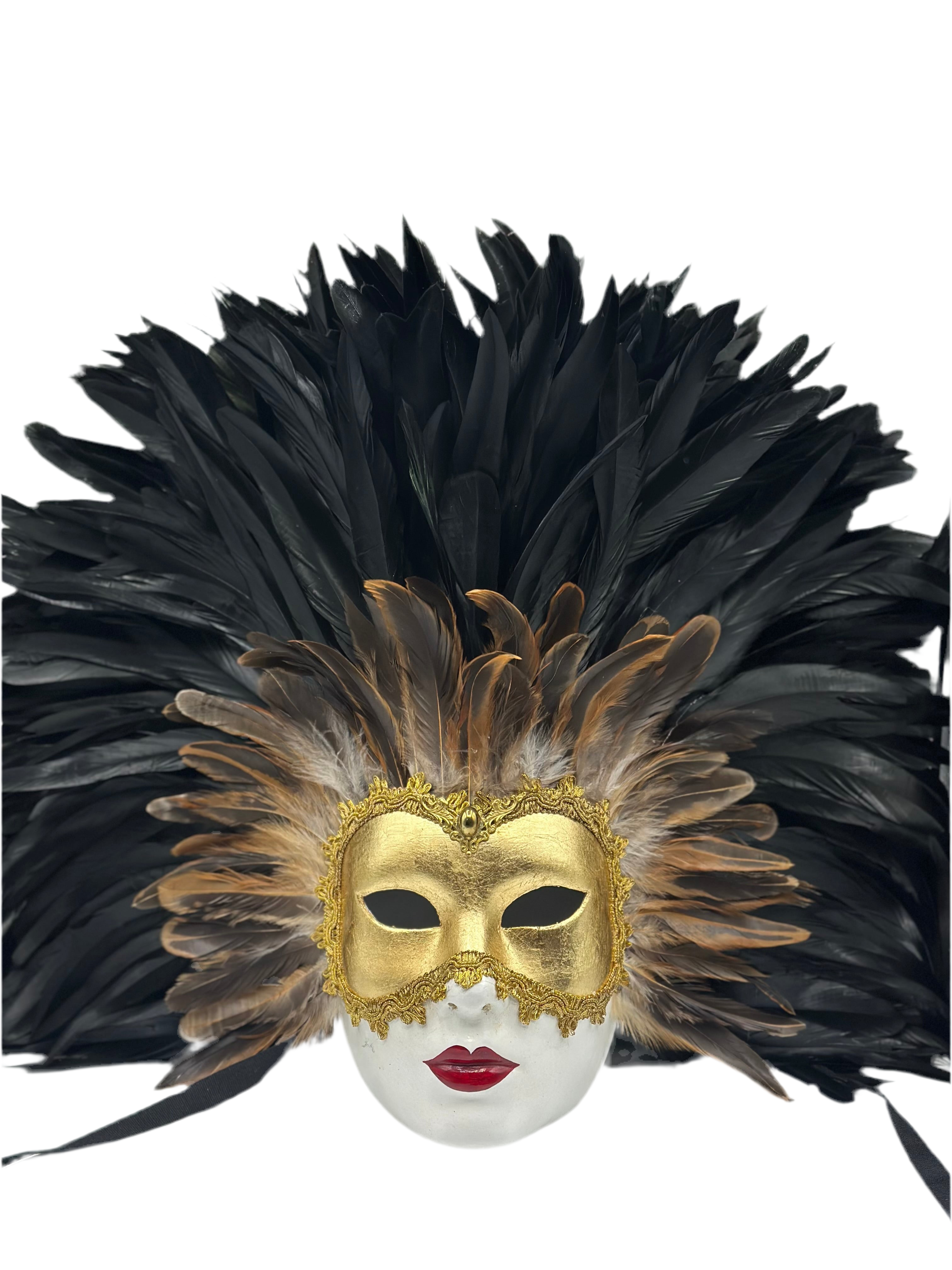 Eyes Wide Shut mask with feathers - Venetian mask woman
