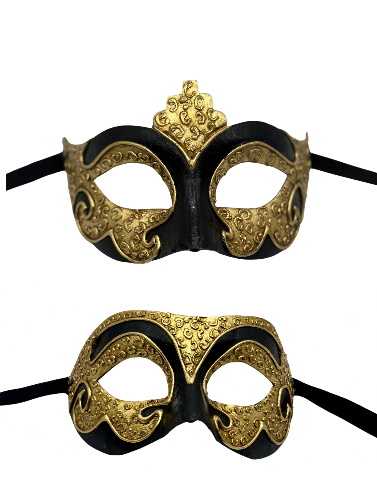 Venetian Couple Mask Set in black and gold - Duo Masks