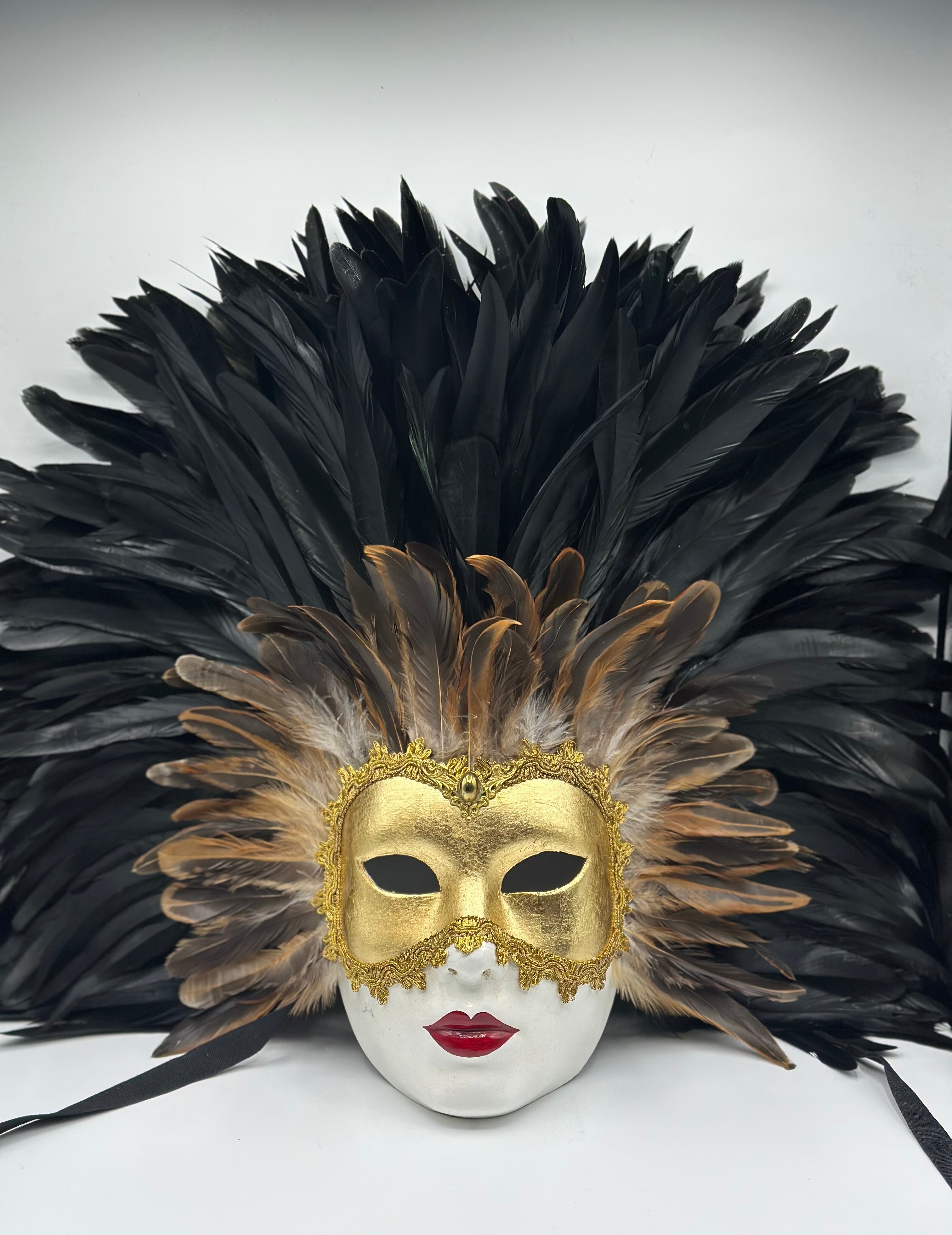 Eyes Wide Shut mask with feathers - Venetian mask woman
