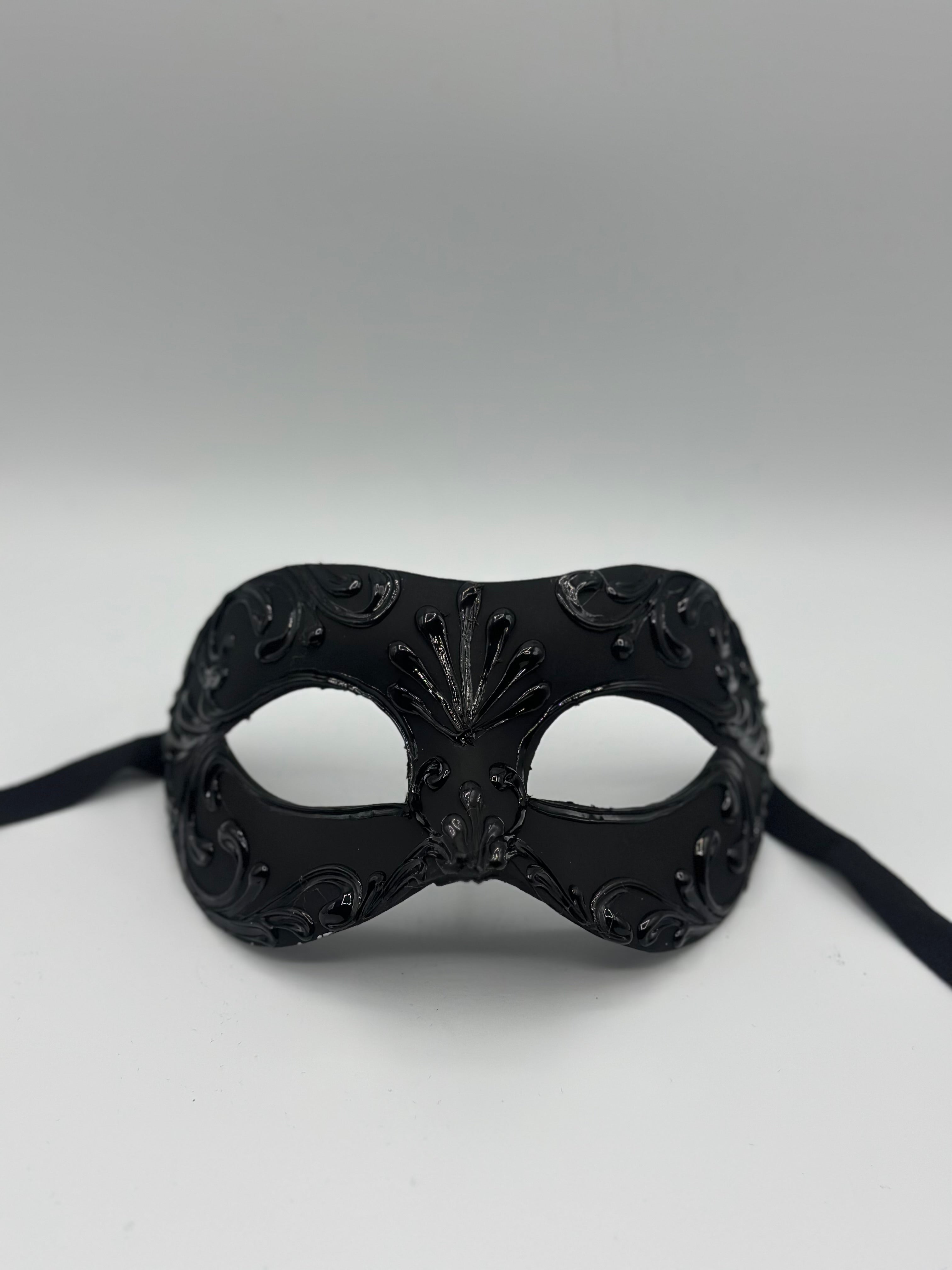 Black Venetian Couple Mask Set – Handcrafted Papier-Mâché Duo Masks for Masquerade & Events