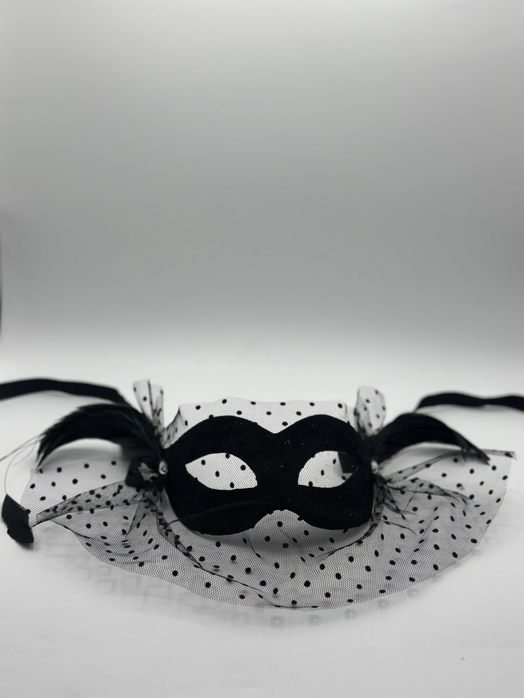 Costume mask in black with voile