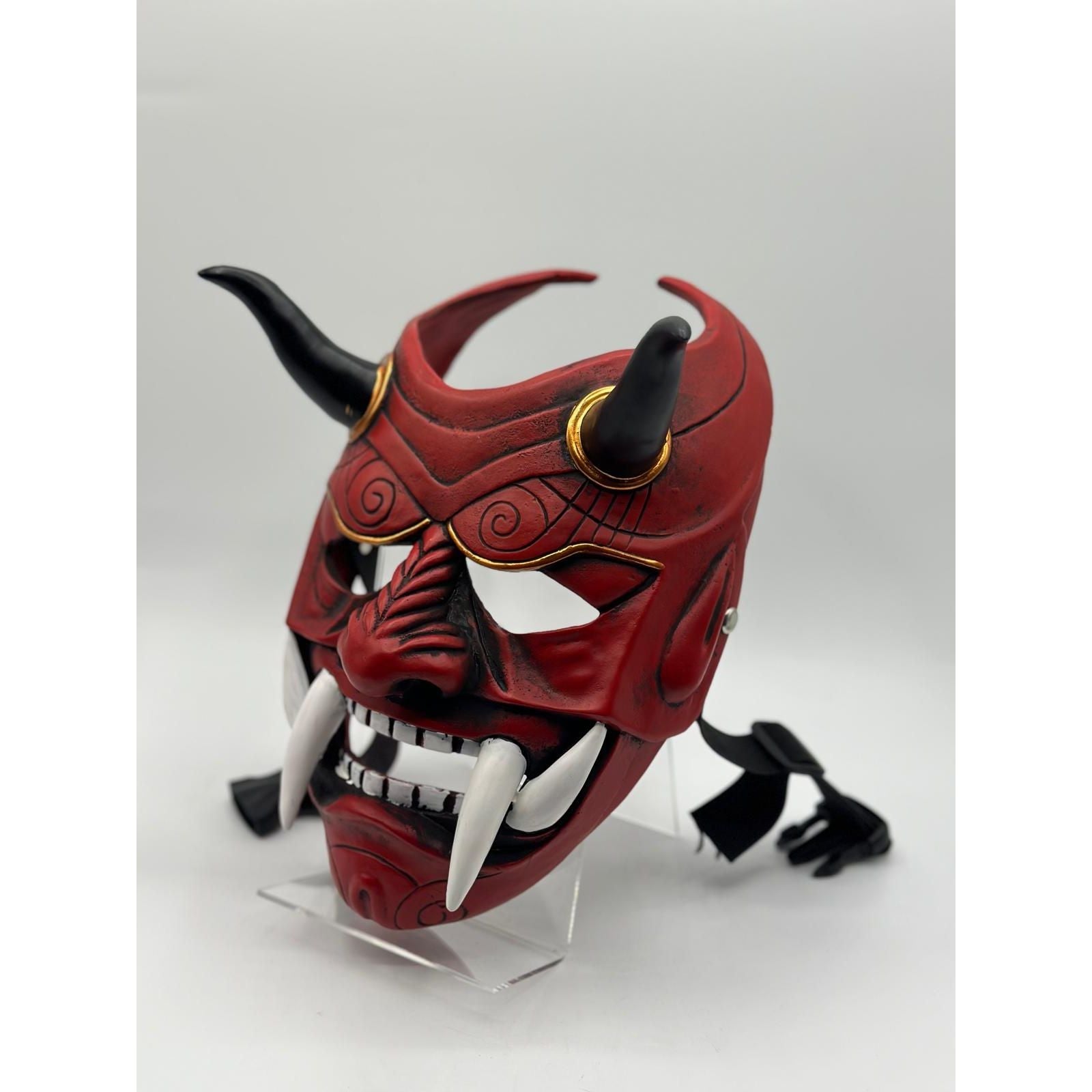 Japanese mask red - Japanese Oni mask - Japanese Samurai mask red - Japanese dragon mask