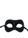 Luxury Black Venetian Masquerade Mask  with Baroque Details