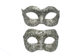 Couples Venetian Mask Set – Silver Baroque Masquerade Masks