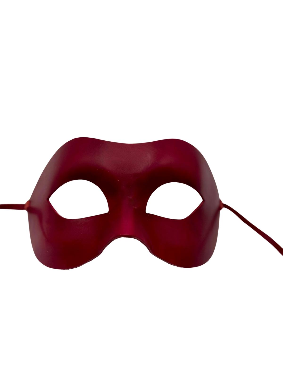 Red Leather Half Mask
