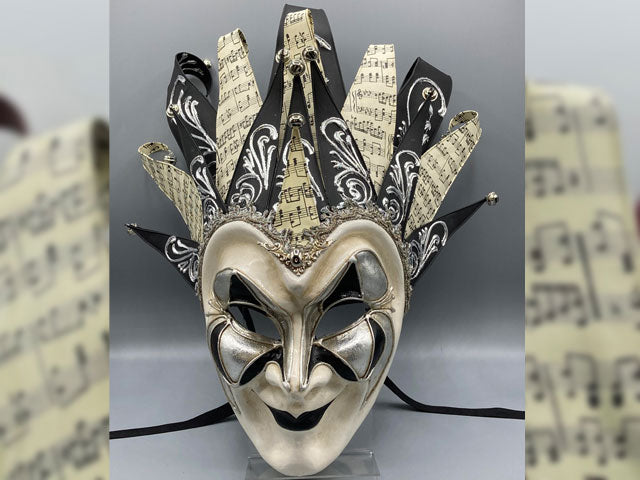 Joker mask in black and silver