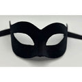 Mask covered with black velvet. Black masquerade mask for woman.