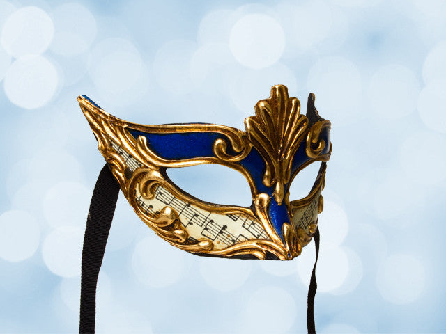 Masked ball mask in blue - Masquerade mask
