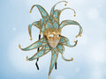 Jester mask in silk turquoise